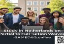 International students at Leiden University showcasing the Leiden University Excellence Scholarship 2026 — a prestigious partial to full tuition scholarship in the Netherlands for outstanding master’s applicants from outside the EU/EEA, featured on SAMEDUG