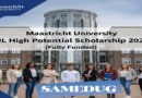 Maastricht University international students promoting NL High Potential Scholarship 2026 – fully funded master's scholarship in the Netherlands for international and African students, SAMEDUG study abroad opportunity