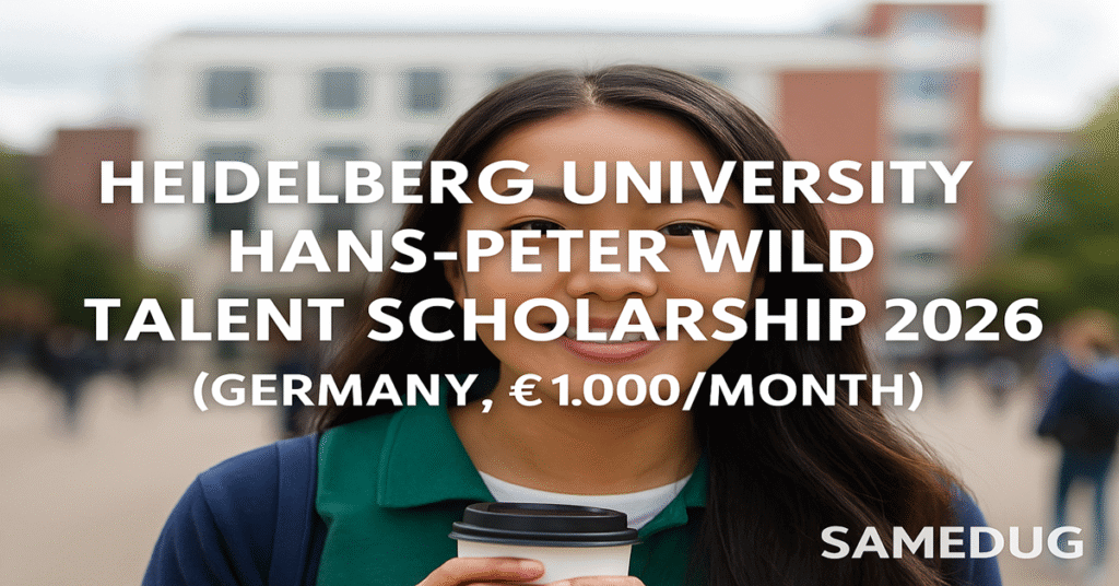 International student smiling on university campus – Samedug study abroad scholarships and mentorship opportunities in Germany 2026