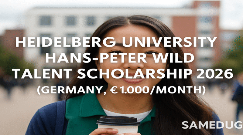 International student smiling on university campus – Samedug study abroad scholarships and mentorship opportunities in Germany 2026